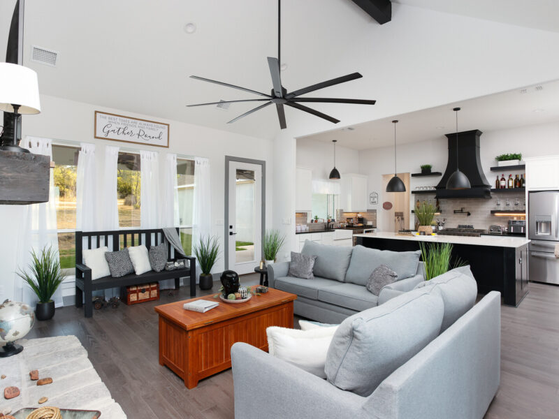 Open living room and kitchen in The Ridge