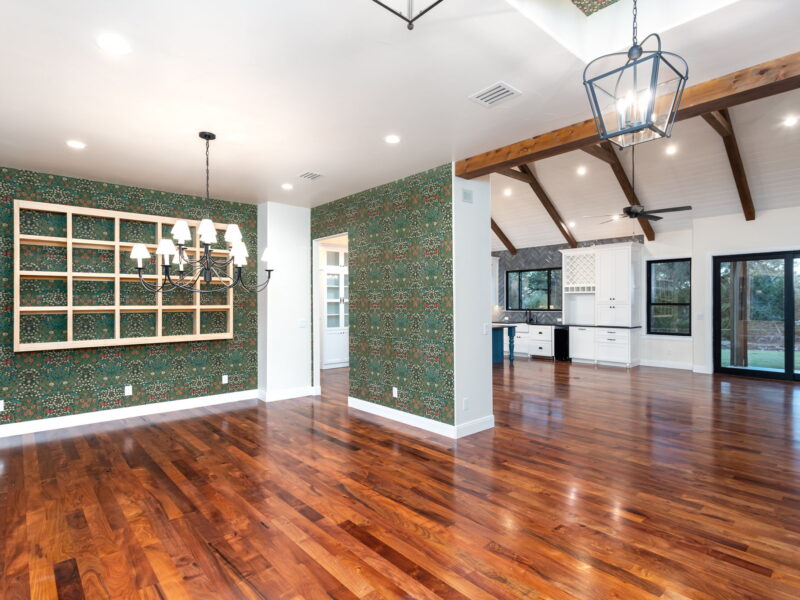 Dining area looking toward The Riverwood living room