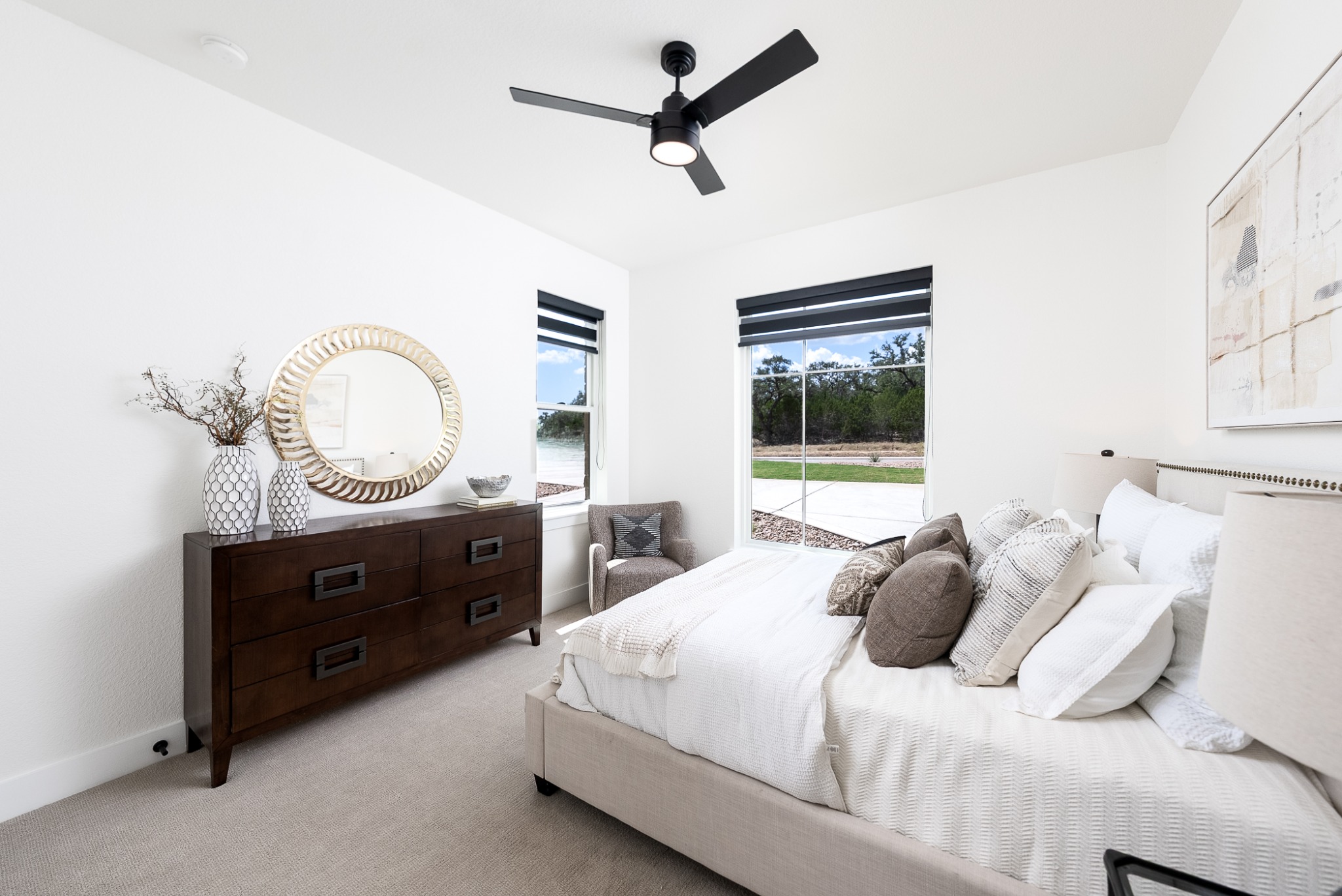 Guest bedroom with light furnishings